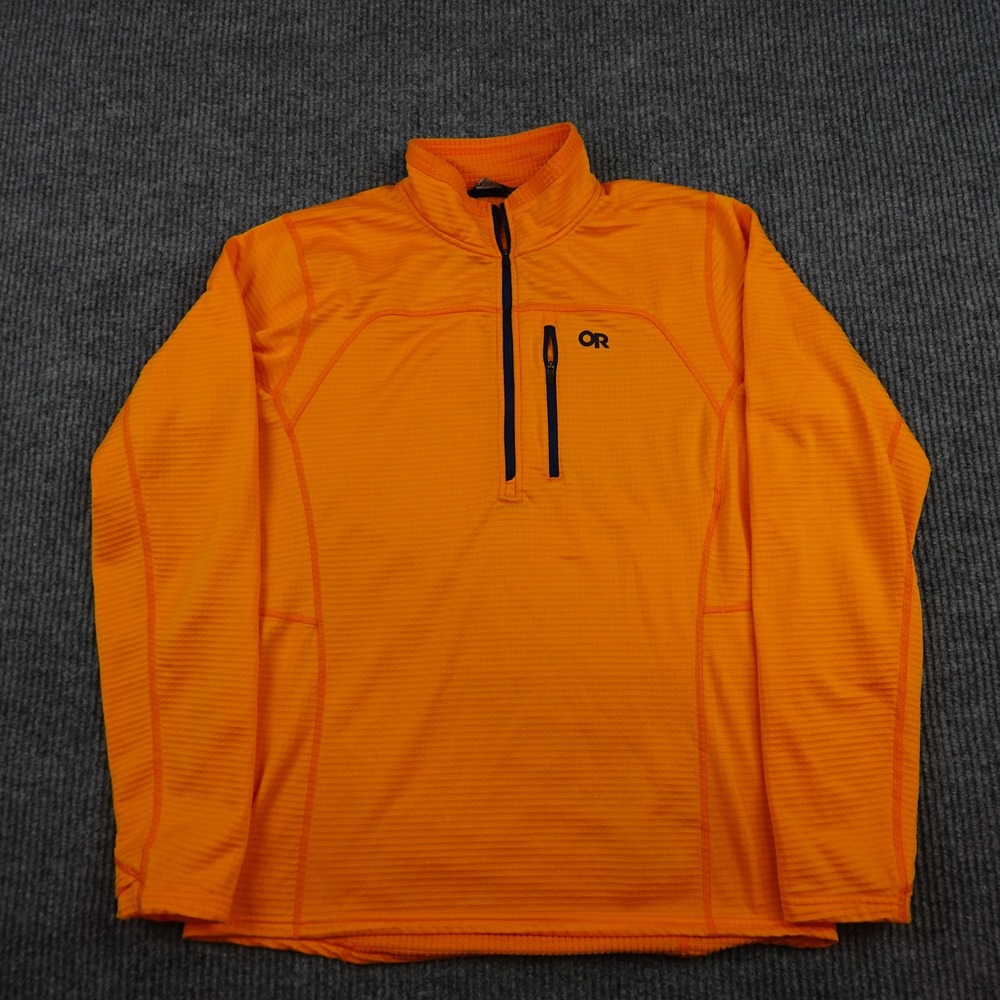 Outdoor Research Vigor Grid Pullover Mens Large Orange Half Zip Fleece 300501